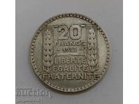 20 франка сребро Франция 1933 -  сребърна монета #42