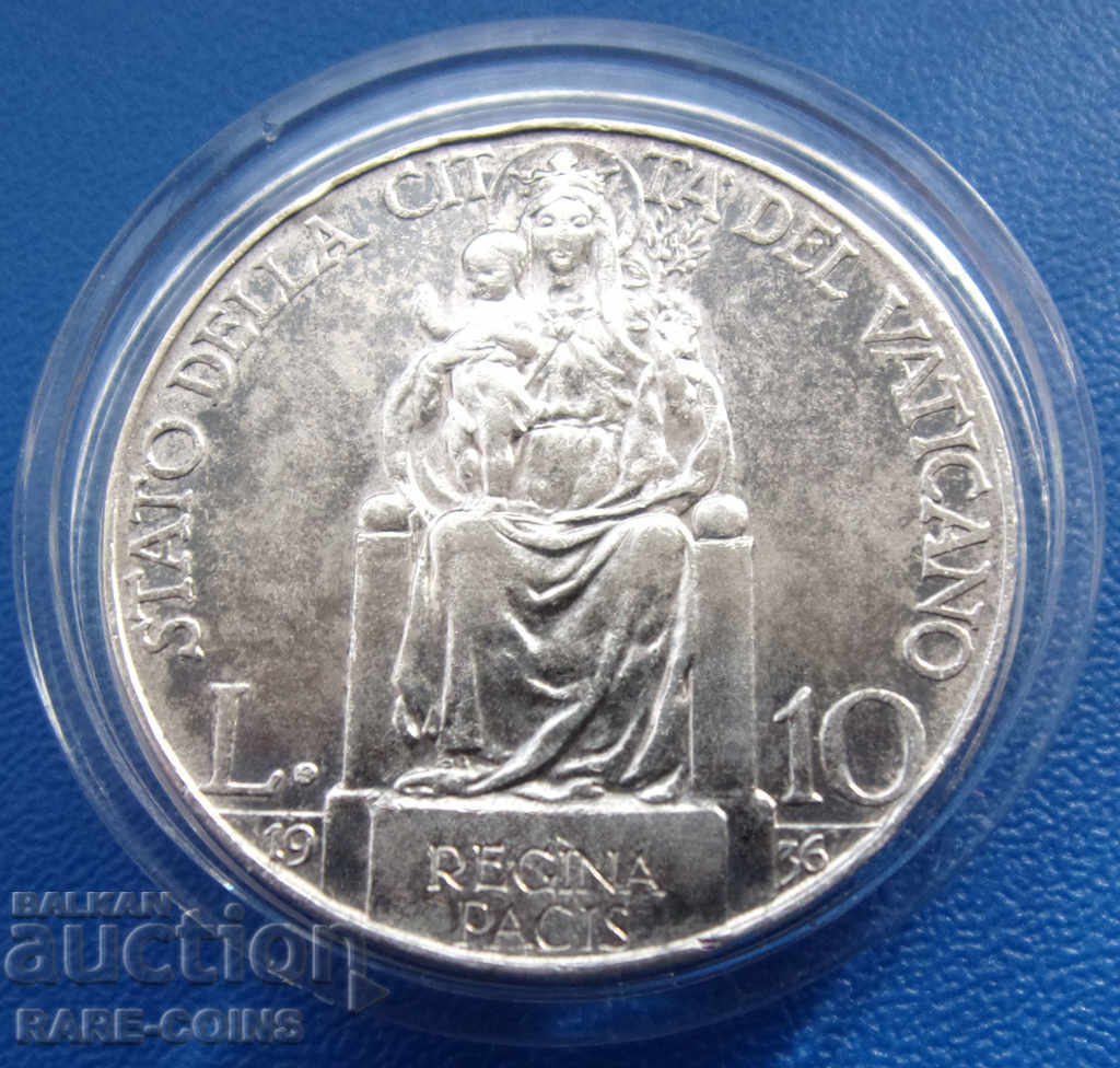 Πόλη του Βατικανού 10 Λίρες 1936 Σπάνιο πρωτότυπο με τιμή € 51.13 | 100.00 BGN