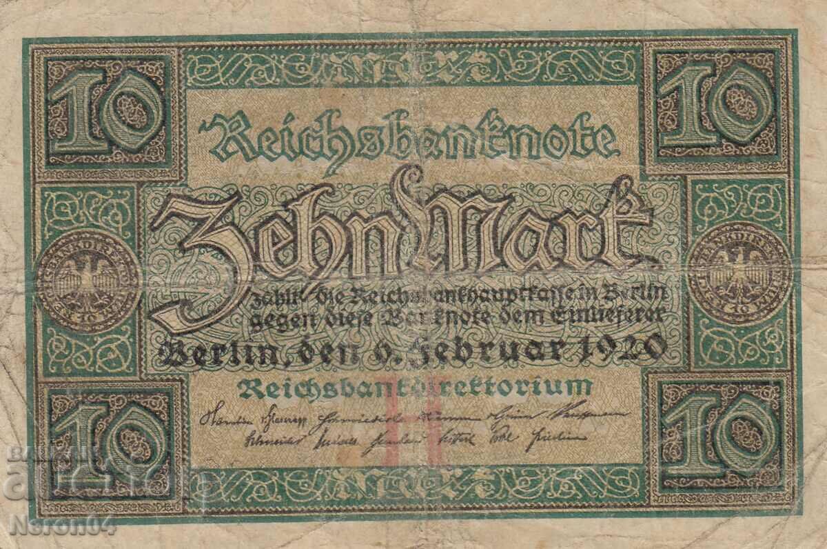 10 timbre 1920 H, Germania