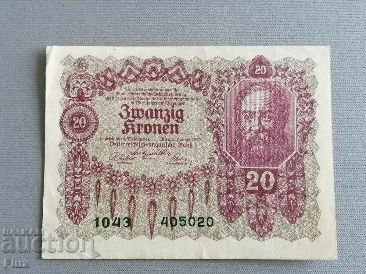 Банкнота - Австрия - 20 крони | 1922г.