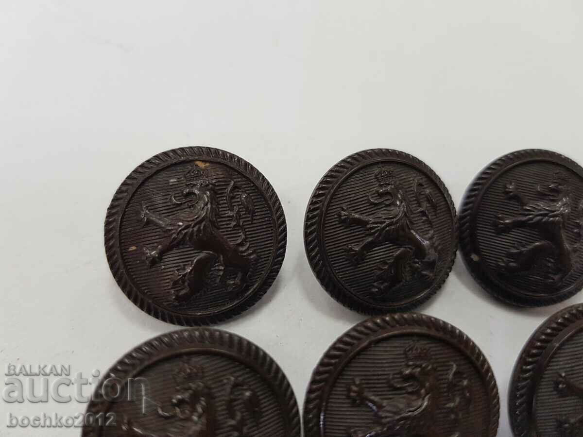 Auction 6 pcs. Bulgarian royal buttons bakelite infantry Auction 6 pcs. Bulgarian royal buttons bakelite infantry
