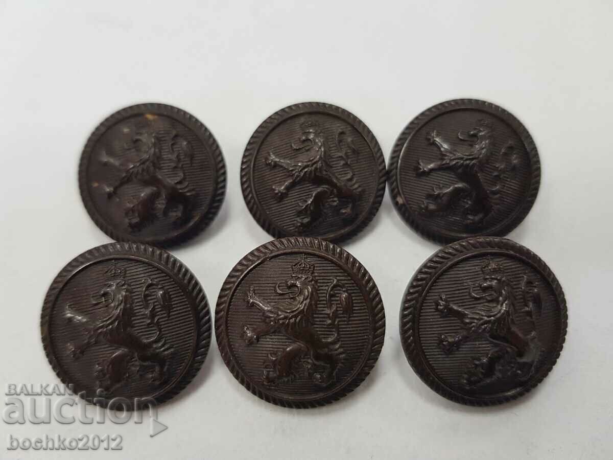 6 pcs. Bulgarian royal buttons bakelite infantry 6 pcs. Bulgarian royal buttons bakelite infantry