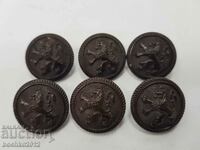 6 pcs. Bulgarian royal buttons bakelite infantry