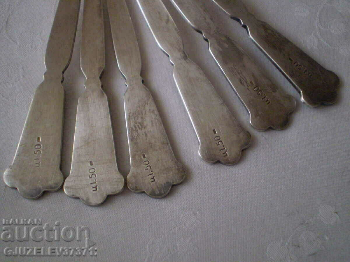 6 Melchior tea spoons in a box - 5