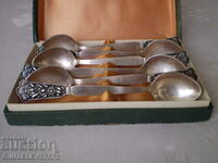 6 Melchior tea spoons in a box