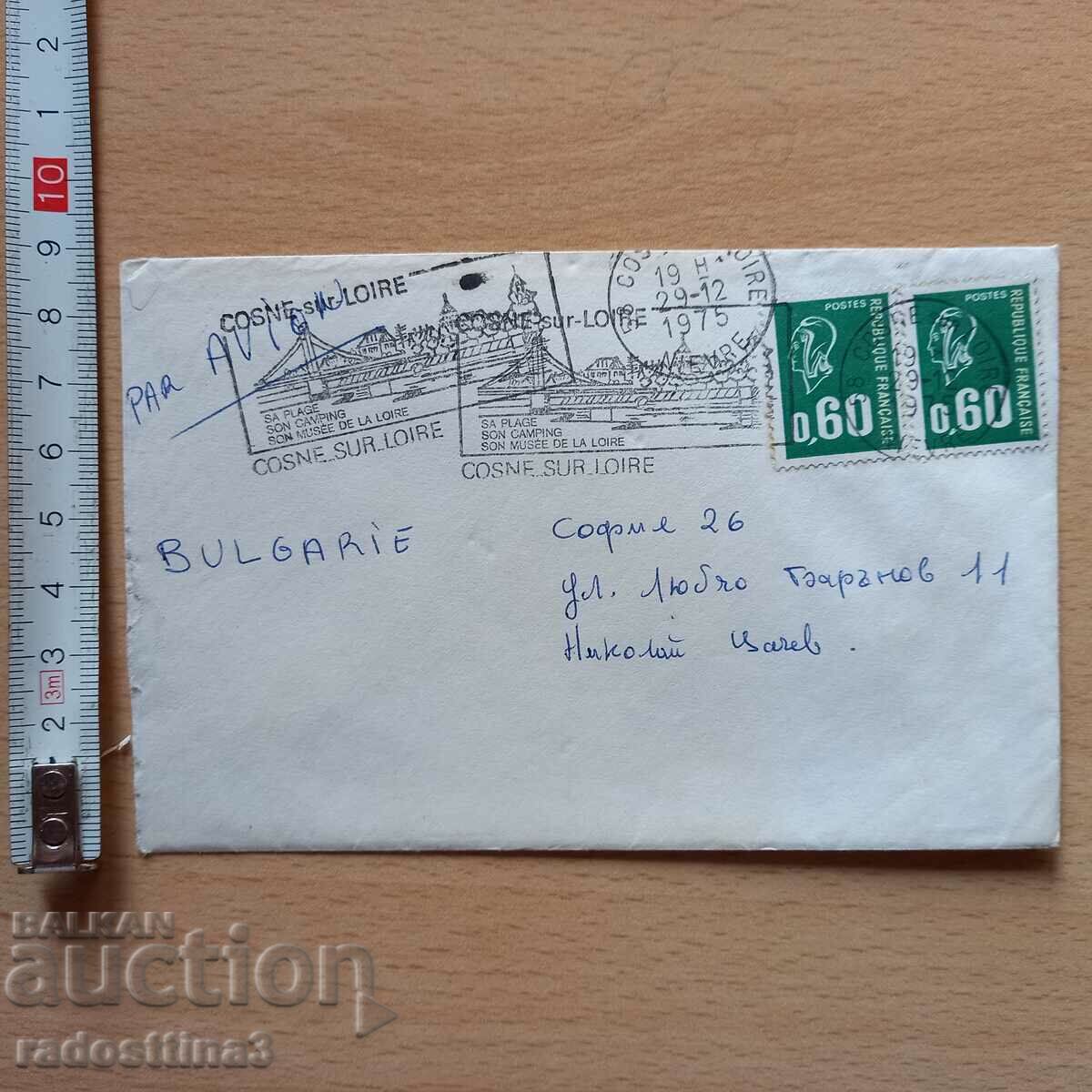 Postal envelope with France stamps