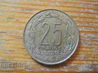 25 франка 1975 г  - Централна Африка