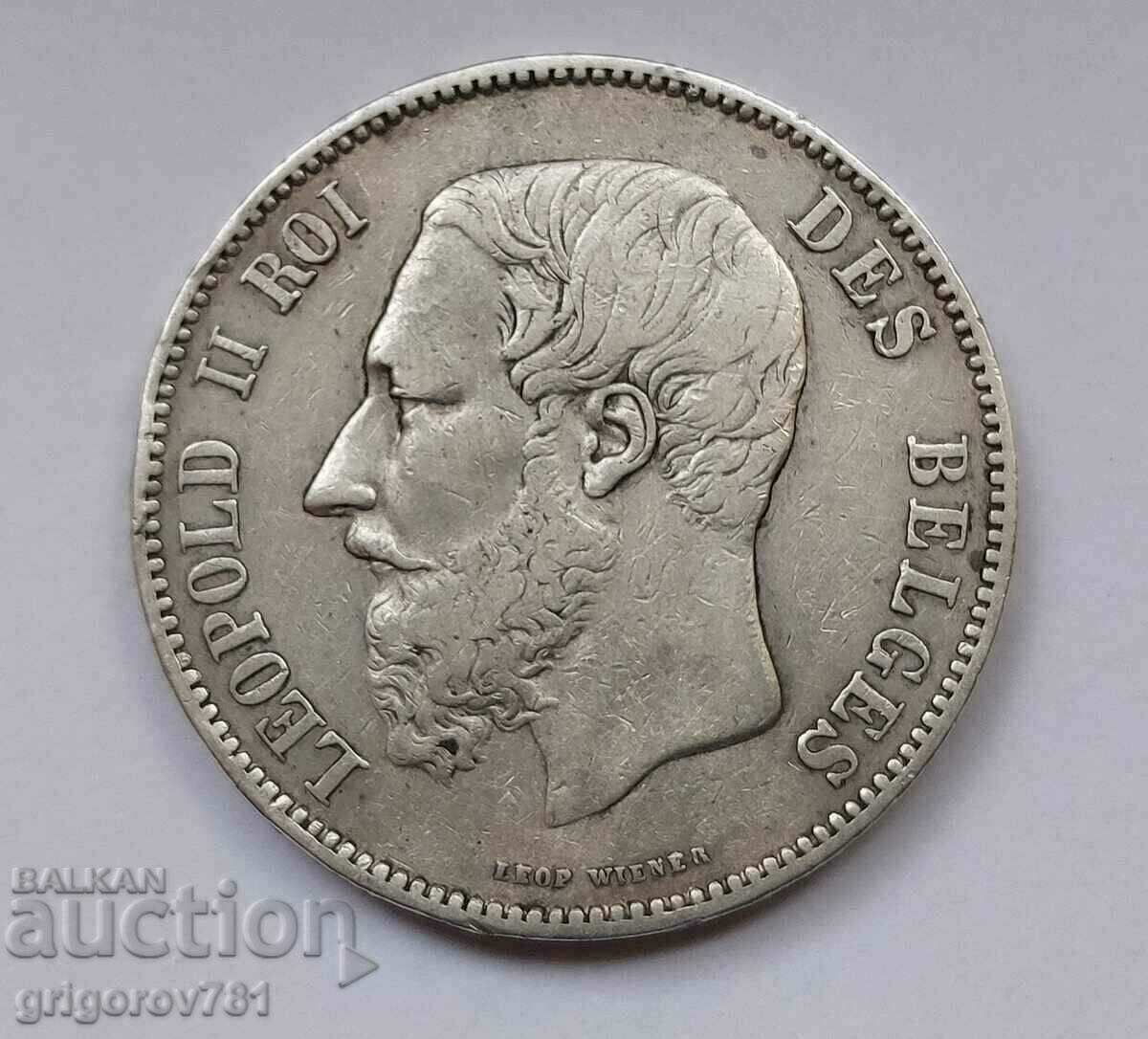 5 Franci Argint Belgia 1867 - Moneda de argint #95