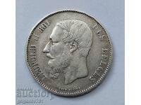 Ασημένιο 5 Φράγκα Βέλγιο 1868 - Ασημένιο νόμισμα #96