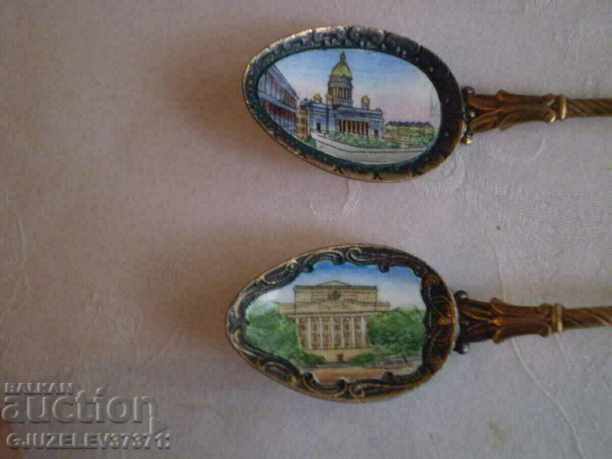 Retro Two Enamel Leningrad Teaspoons with price 120.00 BGN | € 61.36