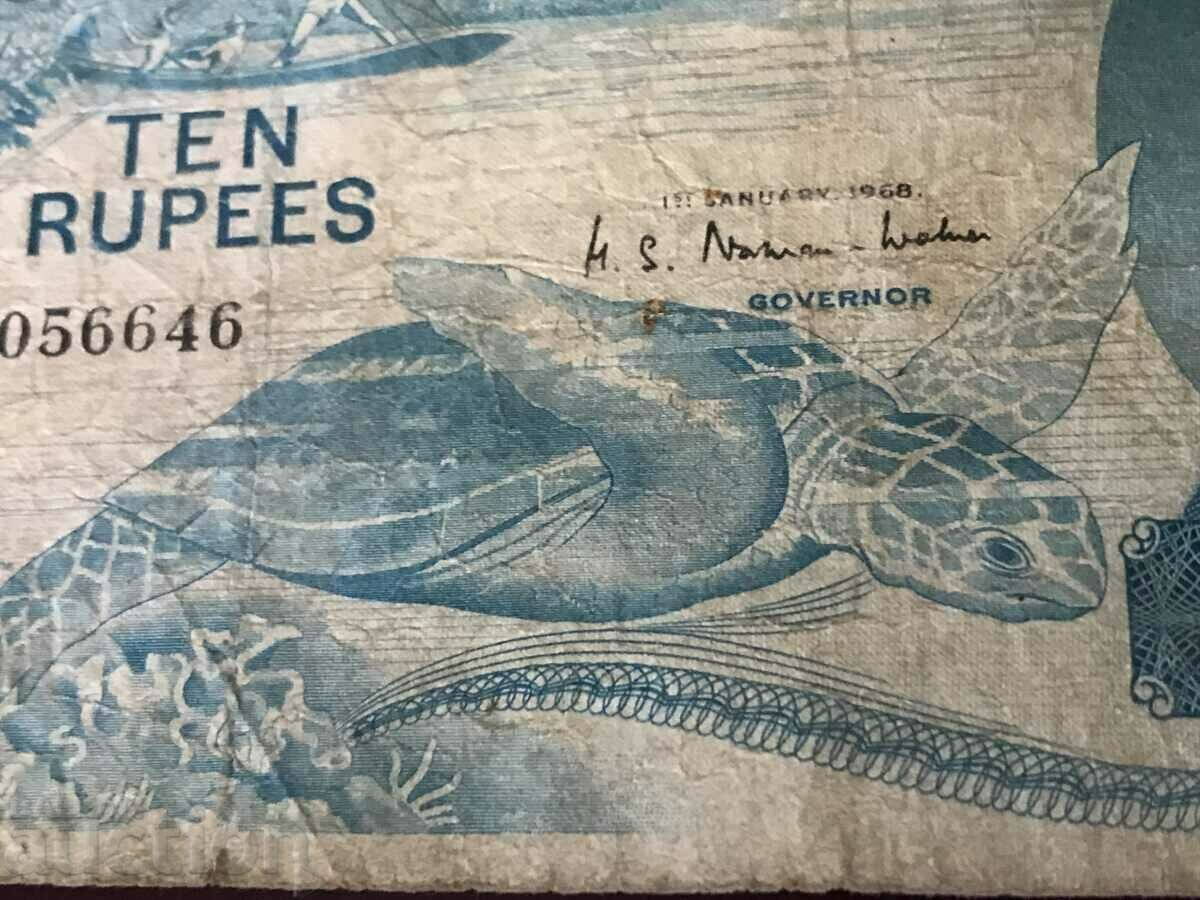 Delivery of Seychelles 10 Rupees 1968 Tortoise Queen Elizabeth Delivery of Seychelles 10 Rupees 1968 Tortoise Queen Elizabeth