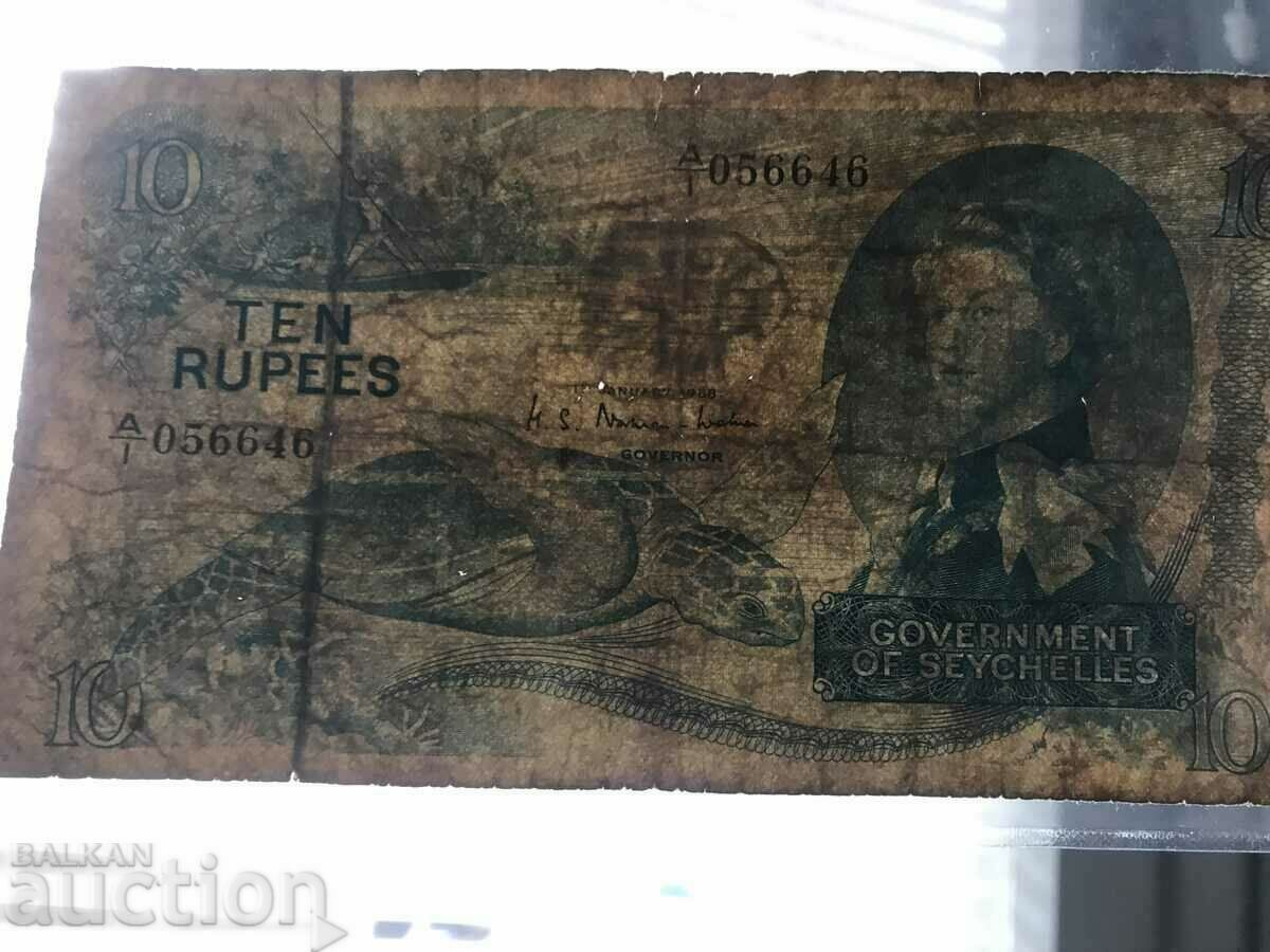 Seychelles 10 Rupees 1968 Tortoise Queen Elizabeth - 7 Seychelles 10 Rupees 1968 Tortoise Queen Elizabeth - 7