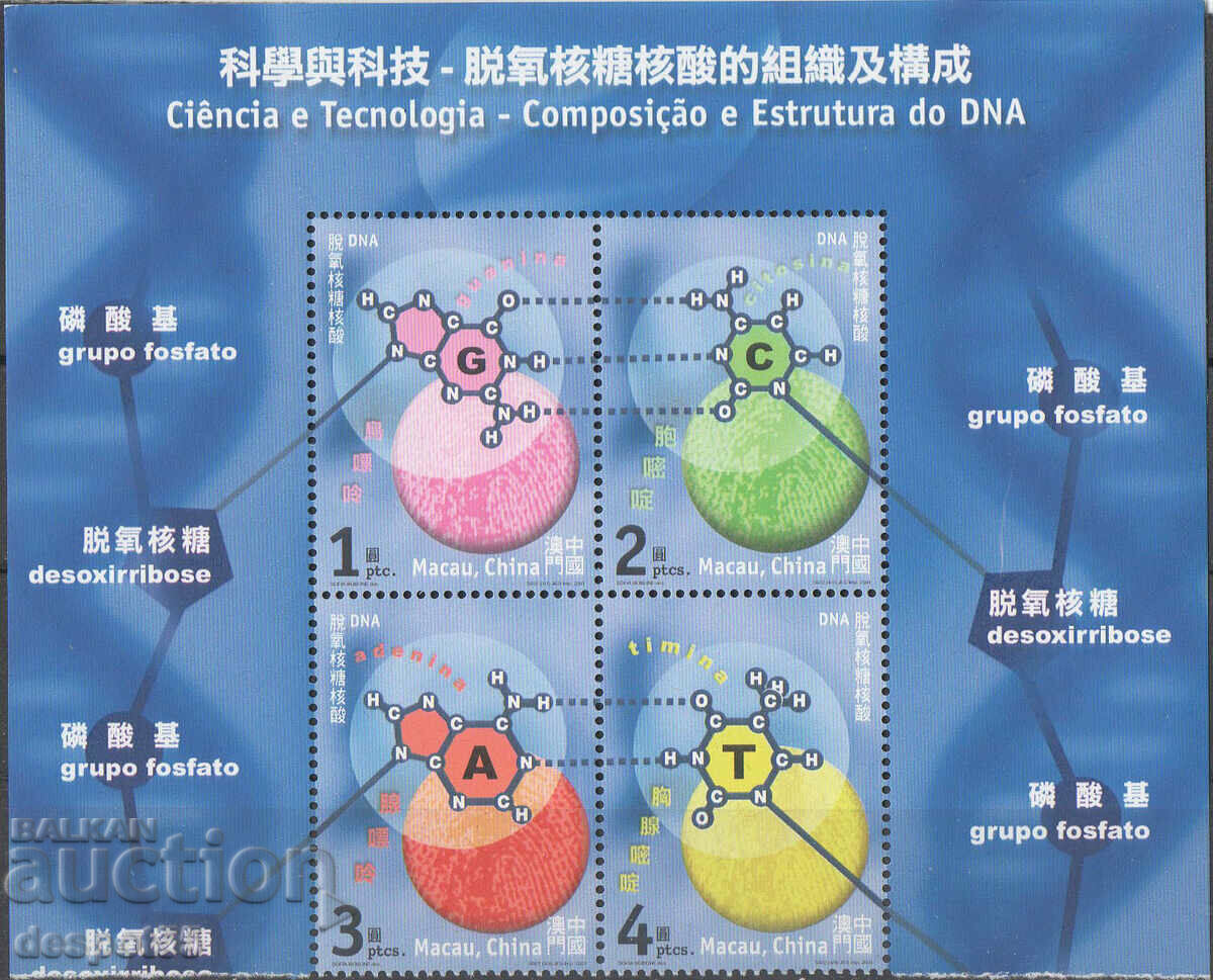 2001. Macau. Science - Composition and structure of DNA. Block.