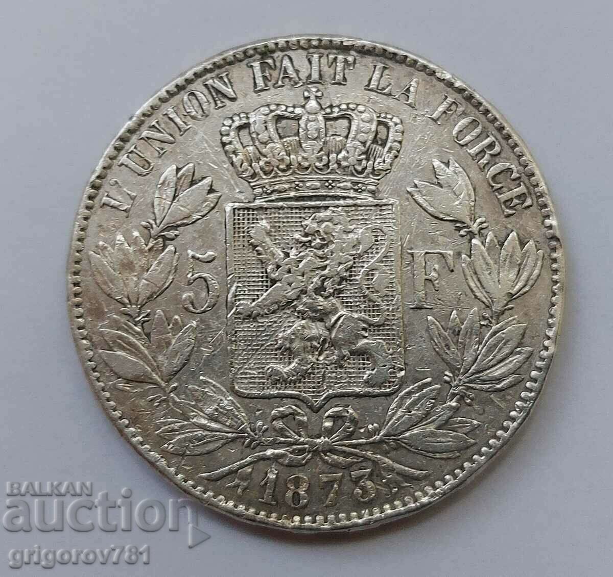 5 Franci Argint Belgia 1873 - Moneda de argint #101 cu preț € 34.26 | 67.01 BGN