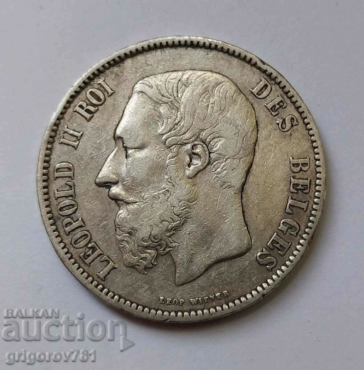 5 Francs Silver Belgium 1874 - Silver Coin #106