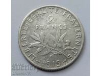 2 Φράγκα Ασήμι Γαλλία 1915 - Ασημένιο νόμισμα #73