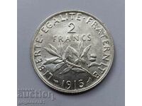 2 Φράγκα Ασήμι Γαλλία 1915 - Ασημένιο νόμισμα #75