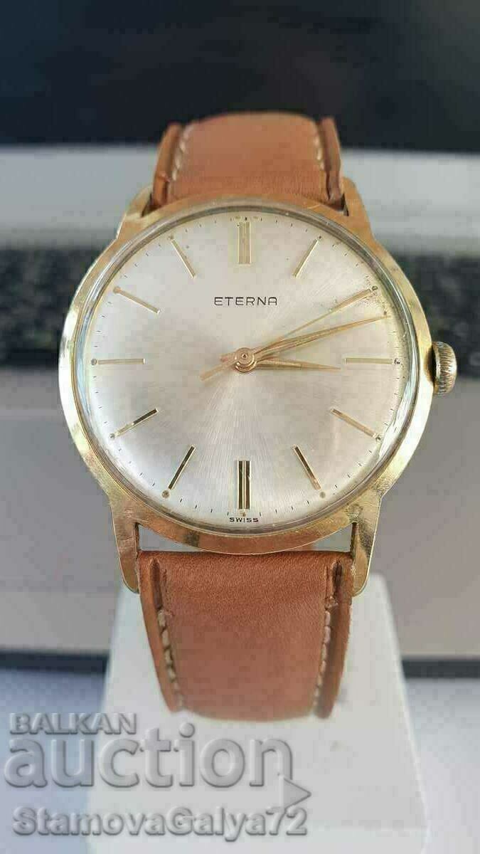 Ελβετικό ανδρικό επιχρυσωμένο ρολόι χειρός ETERNA με τιμή 499.00 BGN | € 255.13 Ελβετικό ανδρικό επιχρυσωμένο ρολόι χειρός ETERNA με τιμή 499.00 BGN | € 255.13