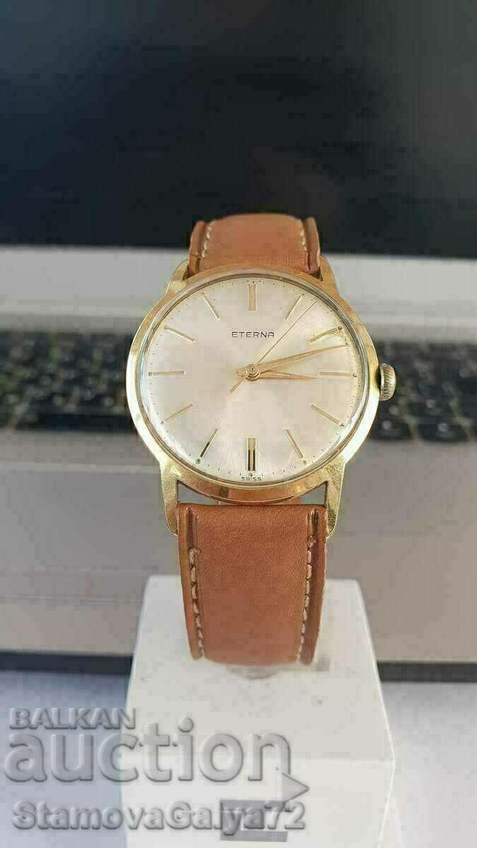 Ελβετικό ανδρικό επιχρυσωμένο ρολόι χειρός ETERNA Ελβετικό ανδρικό επιχρυσωμένο ρολόι χειρός ETERNA