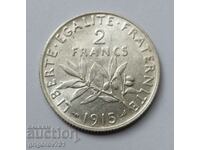 2 франка сребро Франция 1915 - сребърна монета #78