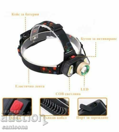 Headlamp T6 with 1 x XMLT6 and 2 x COB LEDs, ZOOM functions with price 26.98 BGN | € 13.79 Headlamp T6 with 1 x XMLT6 and 2 x COB LEDs, ZOOM functions with price 26.98 BGN | € 13.79