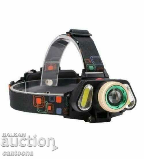 Headlamp T6 with 1 x XMLT6 and 2 x COB LEDs, ZOOM functions