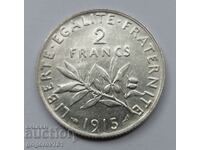 2 франка сребро Франция 1915 - сребърна монета #116