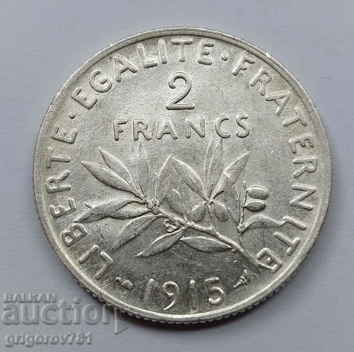2 Franci Argint Franta 1915 - Moneda de argint #118