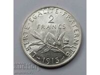 2 Φράγκα Ασήμι Γαλλία 1915 - Ασημένιο νόμισμα #120