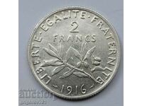 2 Φράγκα Ασήμι Γαλλία 1916 - Ασημένιο νόμισμα #125