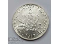 2 франка сребро Франция 1917 - сребърна монета #129