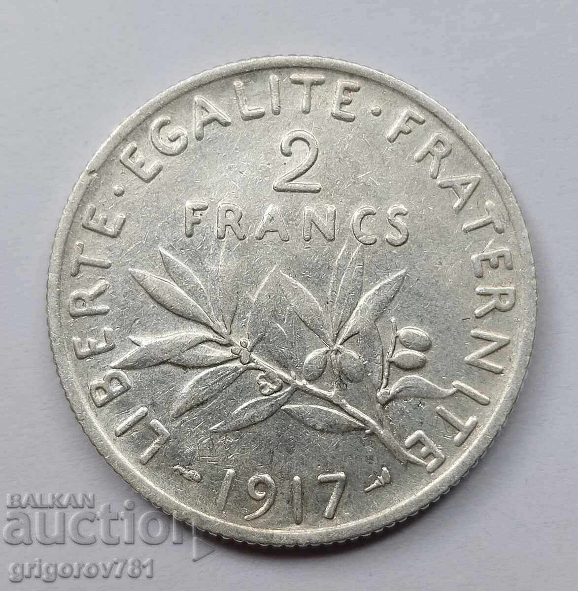 2 Francs Silver France 1917 - Silver Coin #130