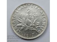 2 Francs Silver France 1917 - Silver Coin #131