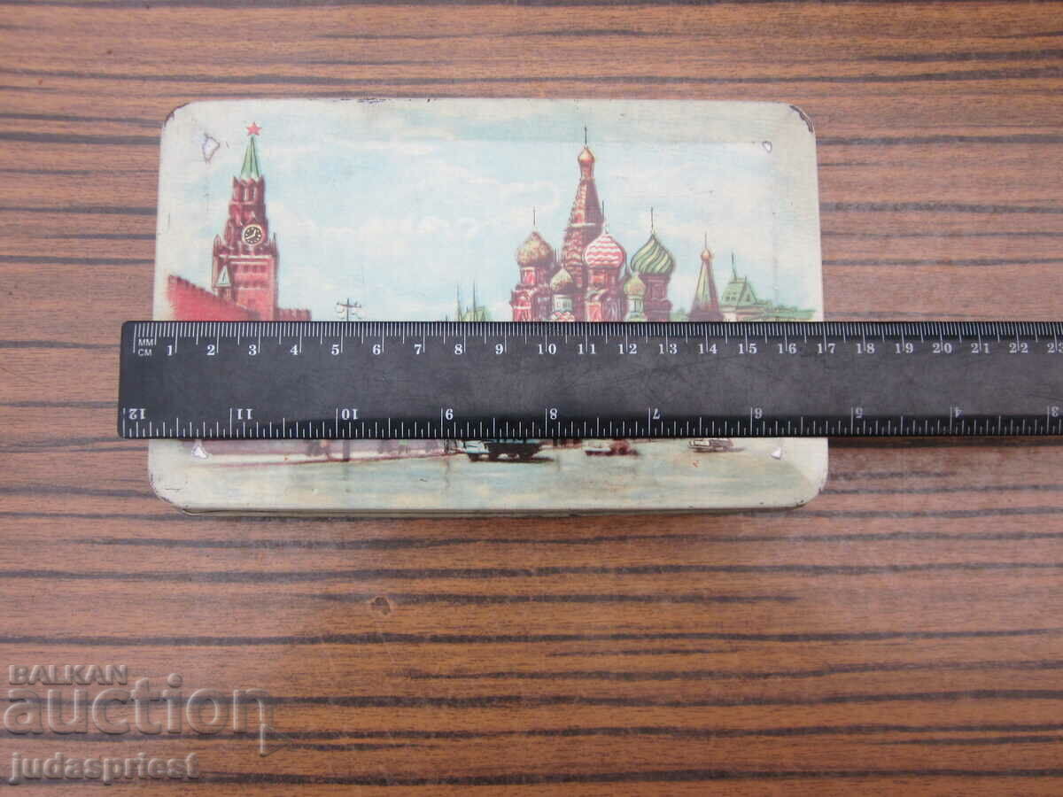 old Russian Soviet metal tin box with Kremlin - 5