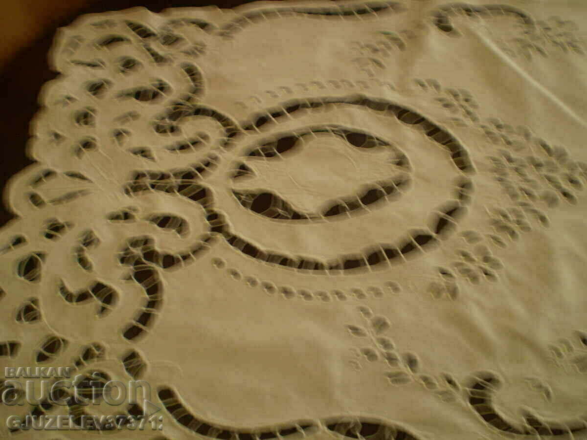 Table cover white cut embroidery 134 cm x 42 cm with price 120.00 BGN | € 61.36