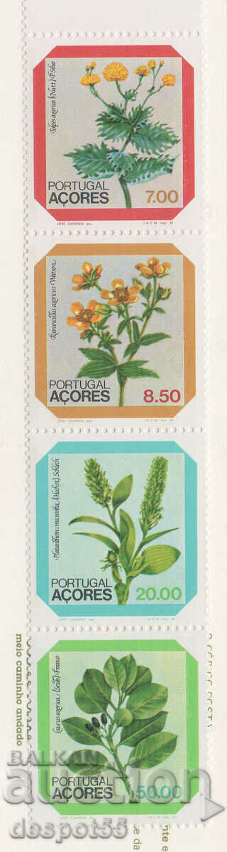 1981. Azores. Final Editions - Flowers. Strip.