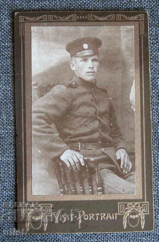 Soldier portrait old photo cardboard photography Babinov