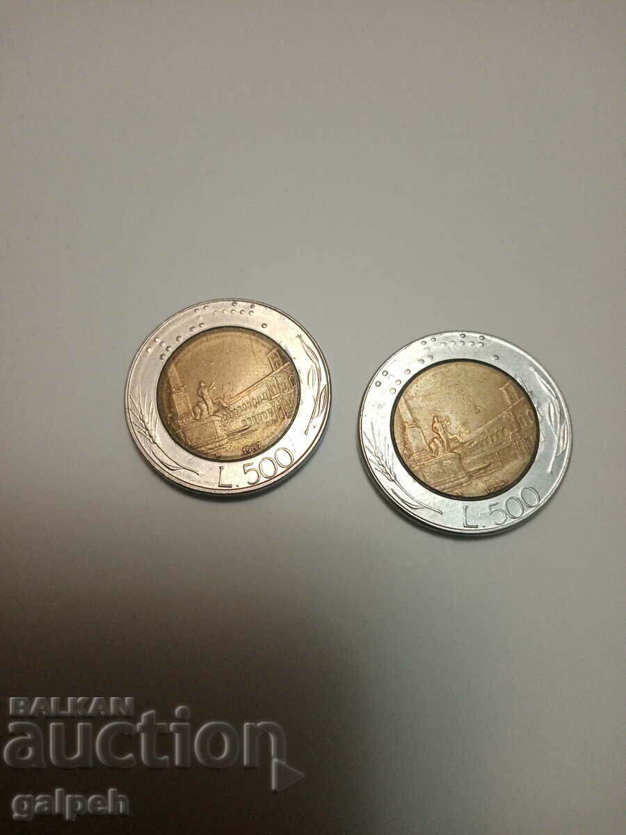 Delivery of New Year discounts ITALY - LOT 500 LIRI - 8 pcs. - BGN 11 Delivery of New Year discounts ITALY - LOT 500 LIRI - 8 pcs. - BGN 11