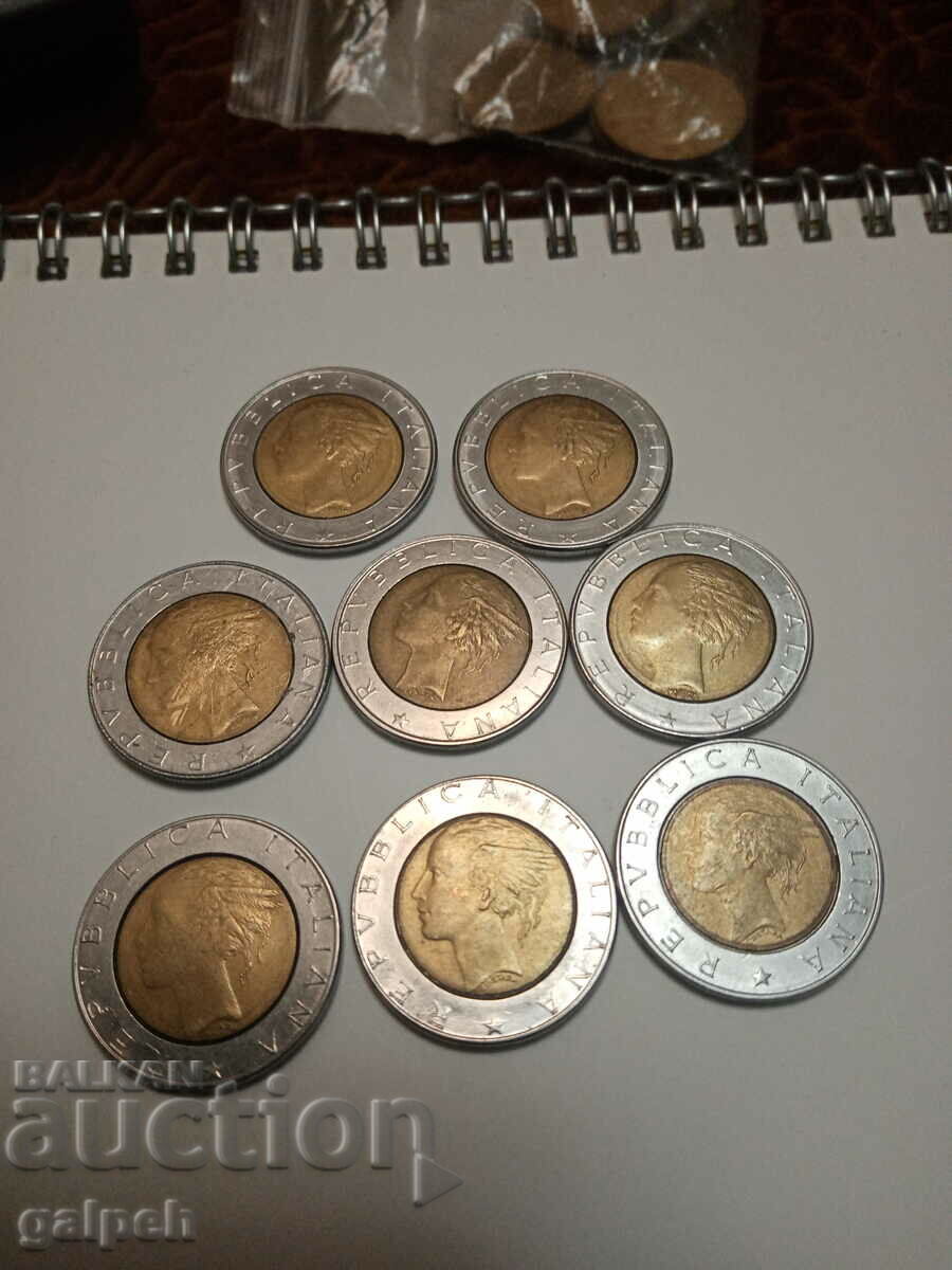 New Year discounts ITALY - LOT 500 LIRI - 8 pcs. - BGN 11 - 6 New Year discounts ITALY - LOT 500 LIRI - 8 pcs. - BGN 11 - 6