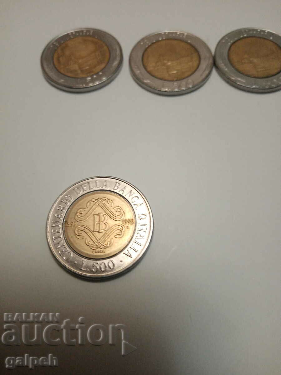 Auction  New Year discounts ITALY - LOT 500 LIRI - 5 pcs. - BGN 10