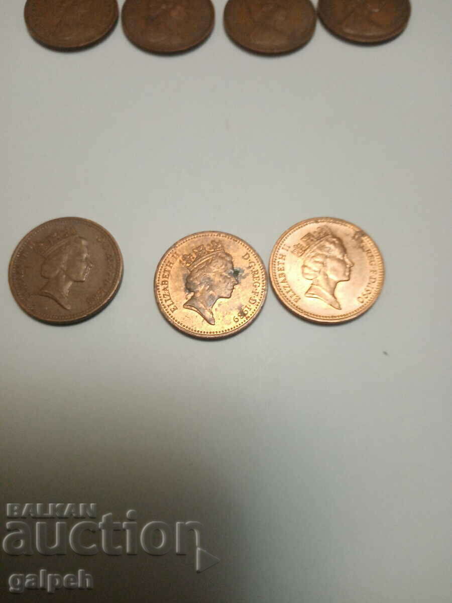 Auction  New Year discounts ENGLAND - LOT 1 PENNY - 11 pcs. - BGN 6