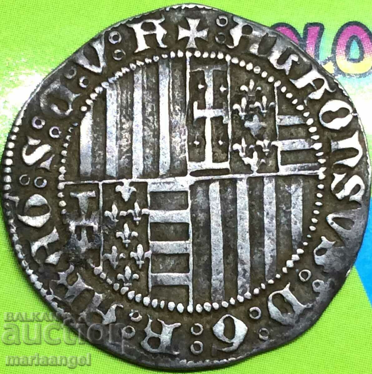 Napoli Giglioto Italia Alfonso de Aragon 3,52 g 25,5 mm rar