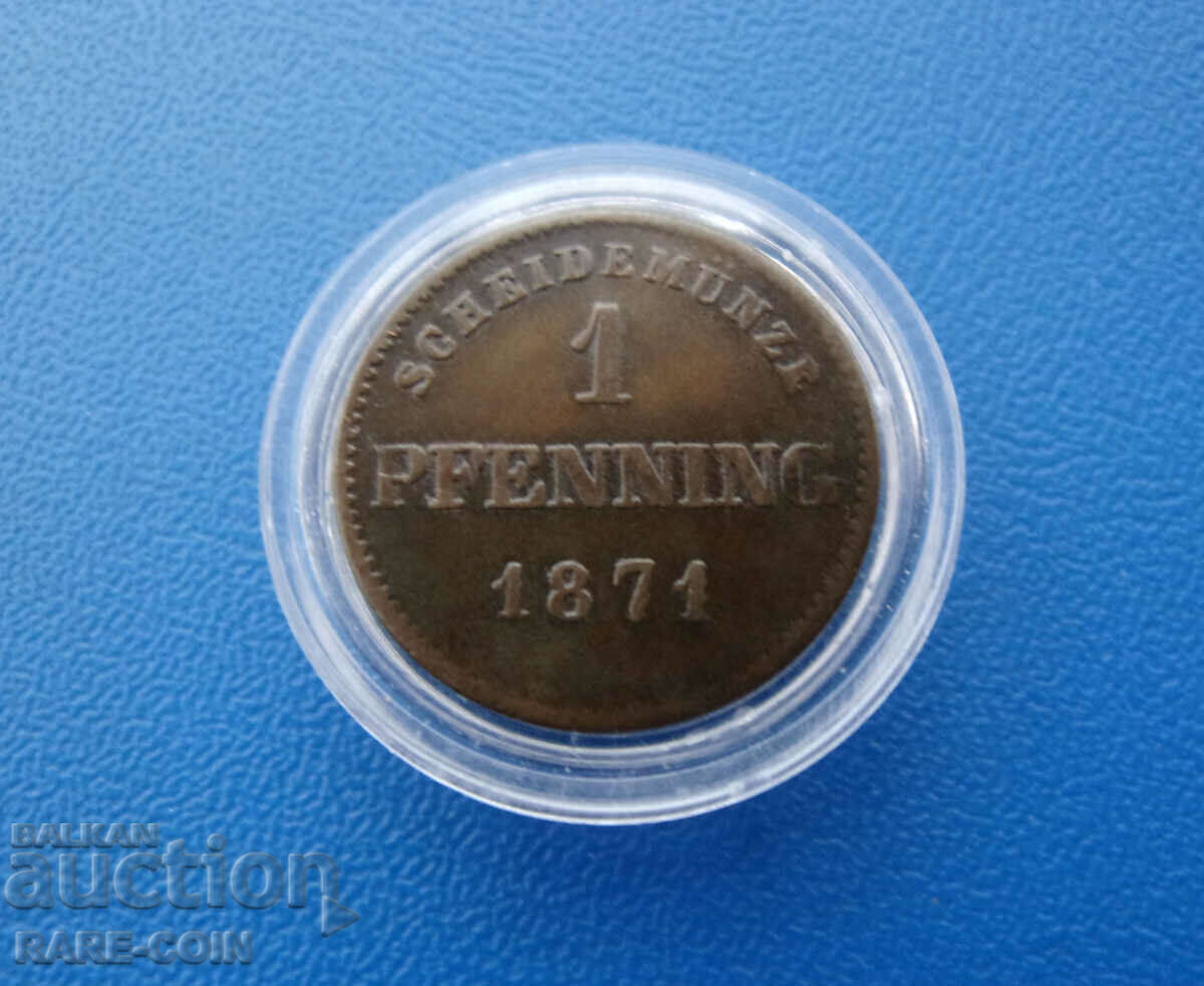 RS(53) Bayern Germania 1 Pfennig 1871 Rar cu preț € 5.11 | 9.99 BGN