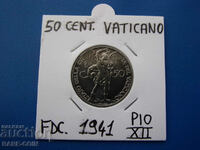 RS(53) Vatican 50 Cent 1941 UNC Σπάνιο