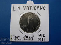 RS(53) Vatican 1 Lira 1941 UNC Rare