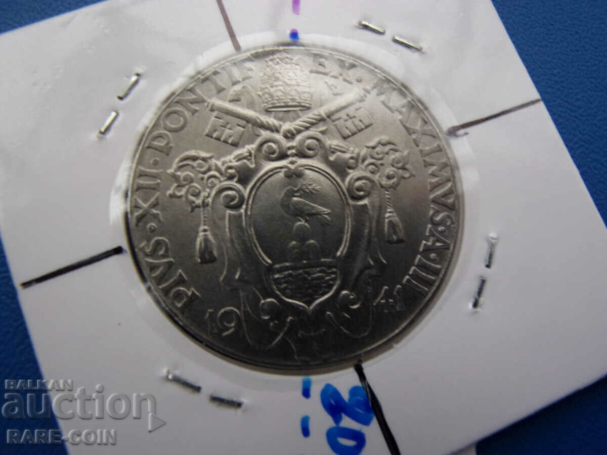 Livrarea RS(53) Vatican Curio 2 Lire 1941 UNC Rare