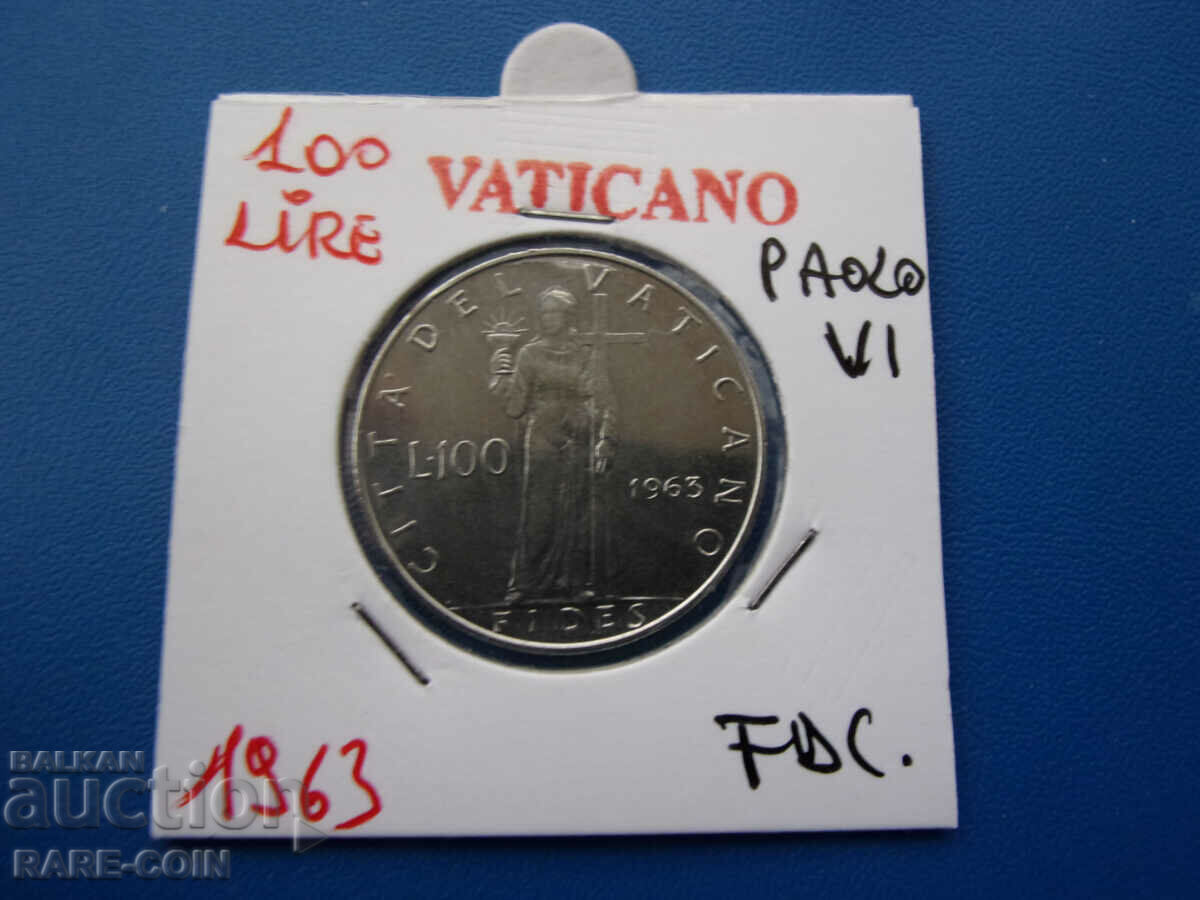 RS(53) Vatican 100 Lire 1963 UNC Rar