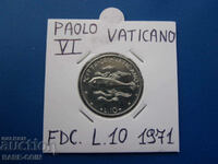 RS(53) Vatican 10 Lira 1971 UNC Rar