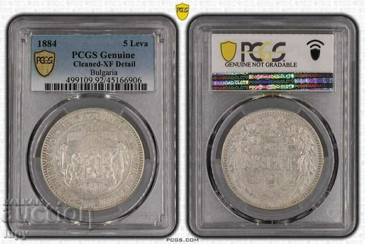 5 BGN 1884 - XF DETAIL