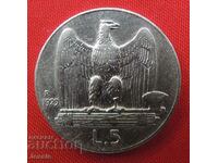 5 Lire 1929 R Italia - Argint